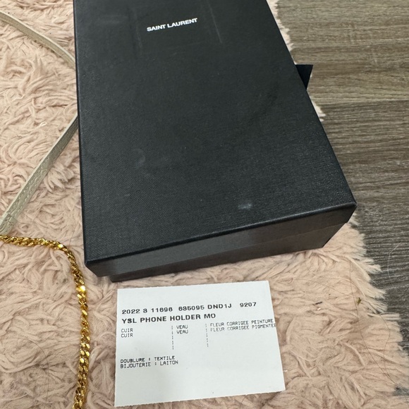 Yves Saint Laurent Ivory Croc-Embossed Crossbody Bag - Picture 3 of 3